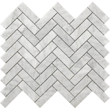 HERRINGBONE MARBLE MOSAIC 12X12