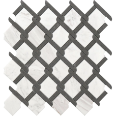 MEDALLION BW MARBLE MOSAIC 12X12