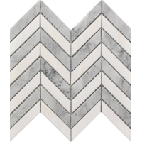 CHEVRON WH & GR MARBLE MOS 11X12