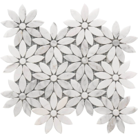 DAISY FLOWER MARBLE MOSAIC 10X12