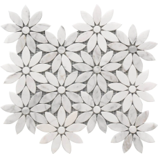 DAISY FLOWER MARBLE MOSAIC 10X12