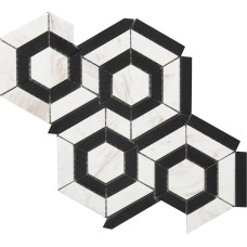 BW HEXAGON MARBLE MOS 9X12