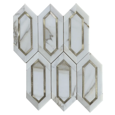 ROCKART + CALACATTA GOLD & METAL HEX MOSAIC 11.41