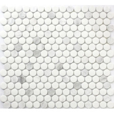 CARRARA PENNY ROUND 12X12 MOSAIC
