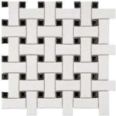 MG WHITE BASKET WEAVE 12X12 MOS