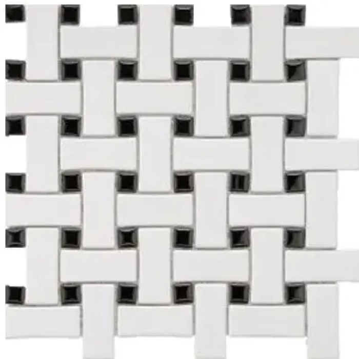 MG WHITE BASKET WEAVE 12X12 MOS