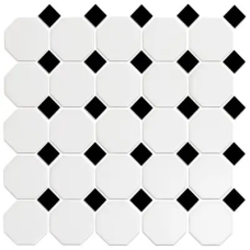 MG SN WH 12X12 W/ BLK OCT MOSAIC