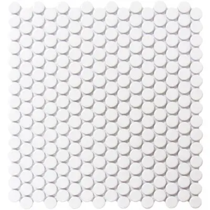 BG WHITE PENNY ROUND 12X12 MOS
