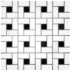 MG 12X12 PINWHEEL MOS WH/BLK DOT