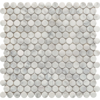 CARRARA MARBLE PENNY ROUND 12X12 MOSAIC