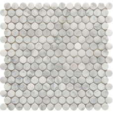 CARRARA MARBLE PENNY ROUND 12X12 MOSAIC