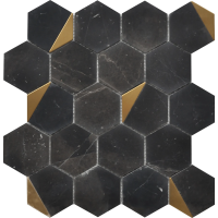 NERO MARQUINA HEXAGON 12X13 MOSAIC