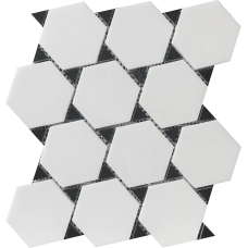 THASSOS & NERO MARQUINA DOT 11X12 MOSAIC