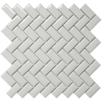 BG WH 12X12 MOS.DIAMOND HERRING.