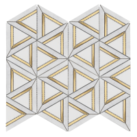 CARRARA WHITE METAL GEO 12x14 MOSAIC