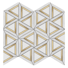 CARRARA WHITE METAL GEO 12x14 MOSAIC