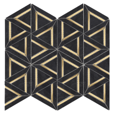 NERO MARQUINA METAL GEO 12x14 MOSAIC