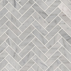 CARRRARA WHITE HERRINGBONE MOSAIC