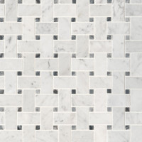 CARRARA WHITE BASKETWEAVE HONED