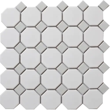 MG WHITE 12X12 OCT MOS GRAY DOT