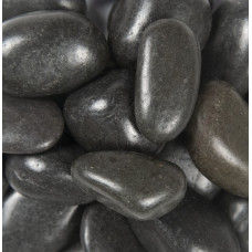 PIEDRA BLACK POLISH PEBBLES .75-1.25IN 1.5TON
