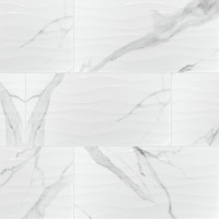 DYMO STATUARY WAVY WHITE 12X24 GLOSSY