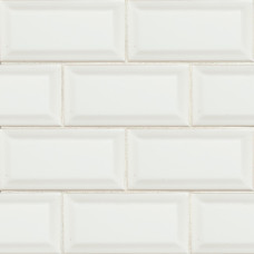 WHITE GLOSSY 3X6 BEVELED