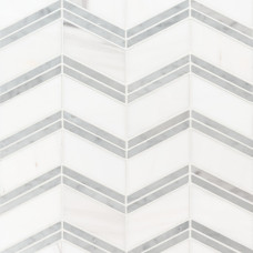 BIANCO DOLOMITE CHEVERON MOSAIC