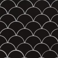 BLACK GLOSSY SCALLOP 8MM