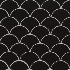 BLACK GLOSSY SCALLOP 8MM