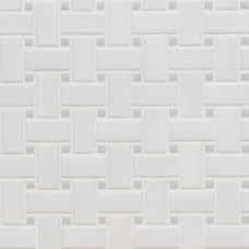 WHITE AND GRAY MATTE BASKETWEAVE
