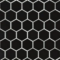 BLACK 2" HEXAGON MATTE