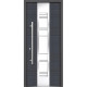 Front Exterior Prehung Clear Glass Steel Door / Deux 5755 Gray Graphite / Lite Inserts Single Modern Painted