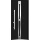 Front Exterior Prehung Glass Steel Door / Deux 1755 Black Enamel / Lite and Stainless Inserts Single Modern Painted