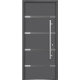 Front Exterior Prehung Glass Steel Door / Deux 1105 Gray Graphite / Lite and Stainless Inserts Single Modern Painted White
