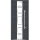 Front Exterior Prehung Frosted Glass Steel Door / Deux 0757 Gray Graphite / Lite Inserts Single Modern Painted