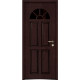 Front Exterior Prehung Glass Steel Door / Ballucio 1788 Dark Brown Oak / Panel Single Classic Painted White