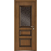 Front Exterior Prehung Steel Door / Ballucio 1720 Natural Oak / Panel Single Classic Painted White