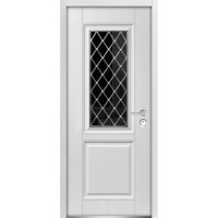 Front Exterior Prehung Steel Door / Ballucio 1709 White Enamel / Panel Single Classic Painted White