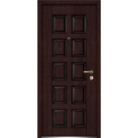 Front Exterior Prehung Steel Door / Ballucio 1700 Dark Brown Oak / Panel Single Classic Painted White