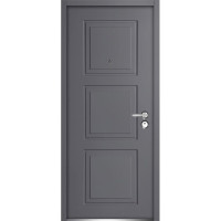Front Exterior Prehung Steel Door / Ballucio 1010 Gray Graphite / Panel Single Classic Painted