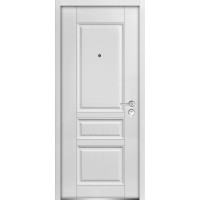 Front Exterior Prehung Steel Door / Ballucio 0435 White Enamel / Panel Single Classic Painted