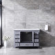 Dukes Dark Grey Bathroom Vanity, White Carrara Marble Top, and White Square Sink