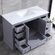 Dukes Dark Grey Bathroom Vanity, White Carrara Marble Top, and White Square Sink
