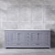 Dukes Dark Grey Bathroom Vanity, White Carrara Marble Top, and White Square Sink