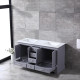 Dukes Dark Grey Bathroom Vanity, White Carrara Marble Top, and White Square Sink