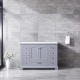 Dukes Dark Grey Bathroom Vanity, White Carrara Marble Top, and White Square Sink