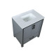 Ziva Dark Grey Single Vanity, Cultured Marble Top, White Square Sink