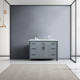 Ziva Dark Grey Single Vanity, Cultured Marble Top, White Square Sink