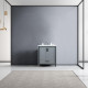 Ziva Dark Grey Single Vanity, Cultured Marble Top, White Square Sink